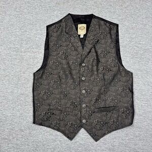 WAH Maker Frontier Vest Mens Medium Paisley Western Wear Rodeo Cowboy Ranch USA